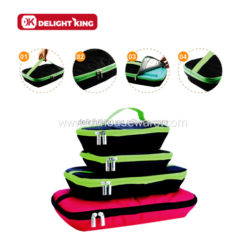 Picnic Food Carrier Set Glass Bakeware with Lid